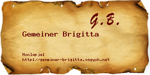 Gemeiner Brigitta névjegykártya